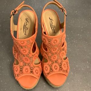 Lucky Brand coral wedges size 6
